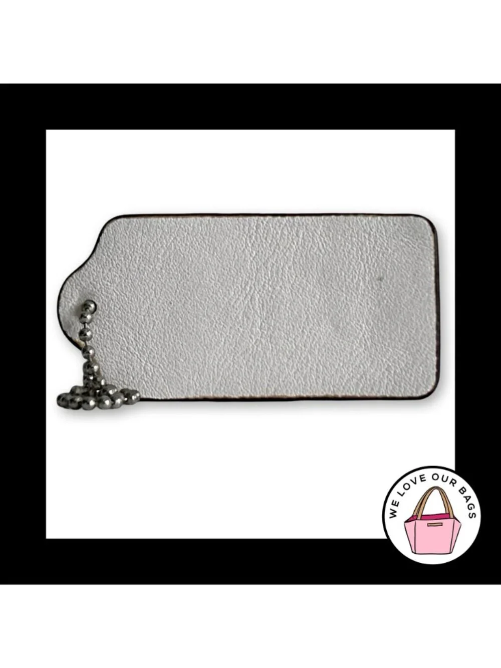 Limited Edition COACH LEGACY Hang Tag White Leather Key Fob Bag Charm Keychain